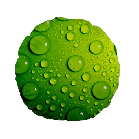 Green Water Drops Standard 15  Premium Flano Round Cushion  from ArtsNow.com Front