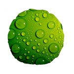 Green Water Drops Standard 15  Premium Flano Round Cushion 