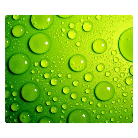 Green Water Drops Double Sided Flano Blanket (Small) from ArtsNow.com 50 x40  Blanket Front