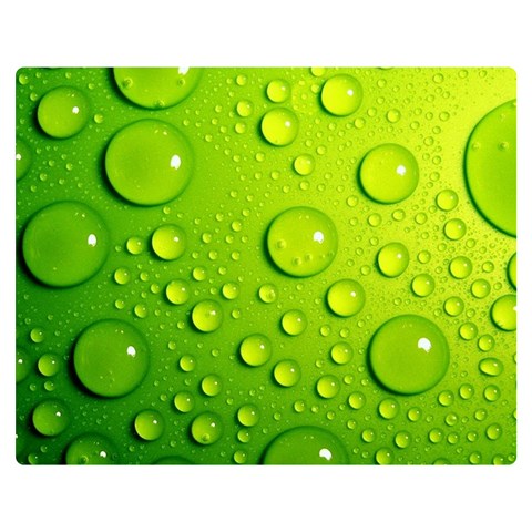 Green Water Drops Double Sided Flano Blanket (Medium) from ArtsNow.com 60 x50  Blanket Front