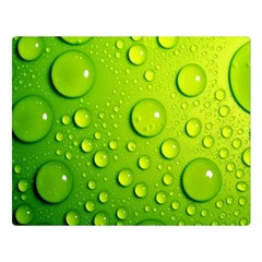 Green Water Drops Double Sided Flano Blanket (Large) from ArtsNow.com 80 x60  Blanket Front