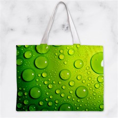 Green Water Drops Zipper Mini Tote Bag from ArtsNow.com Front