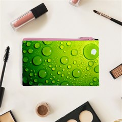 Green Water Drops Cosmetic Bag (XS) from ArtsNow.com Back