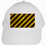 Black And Yellow Caution White Cap