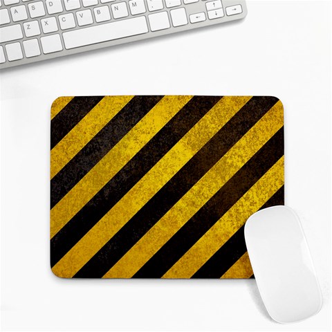 Black And Yellow Caution Small Mousepad from ArtsNow.com Front