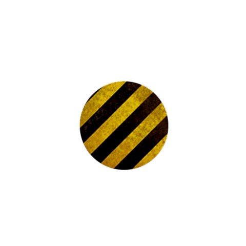 Black And Yellow Caution 1  Mini Button from ArtsNow.com Front