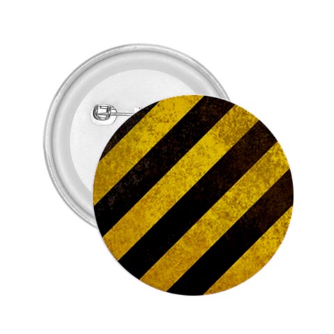 Black And Yellow Caution 2.25  Button from ArtsNow.com Front