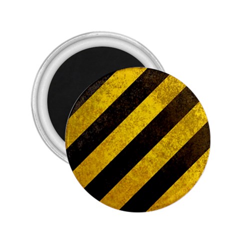 Black And Yellow Caution 2.25  Magnet from ArtsNow.com Front