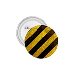 Black And Yellow Caution 1.75  Button