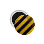 Black And Yellow Caution 1.75  Magnet