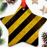 Black And Yellow Caution Ornament (Star)