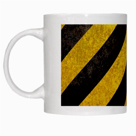 Black And Yellow Caution White Mug from ArtsNow.com Left