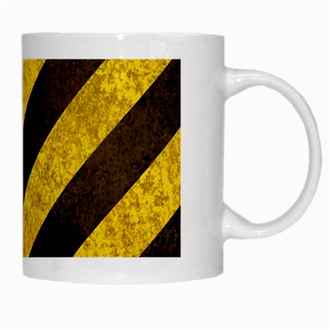 Black And Yellow Caution White Mug from ArtsNow.com Right