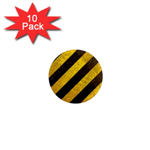 Black And Yellow Caution 1  Mini Magnet (10 pack)  from ArtsNow.com Front