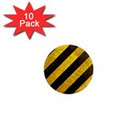 Black And Yellow Caution 1  Mini Magnet (10 pack) 