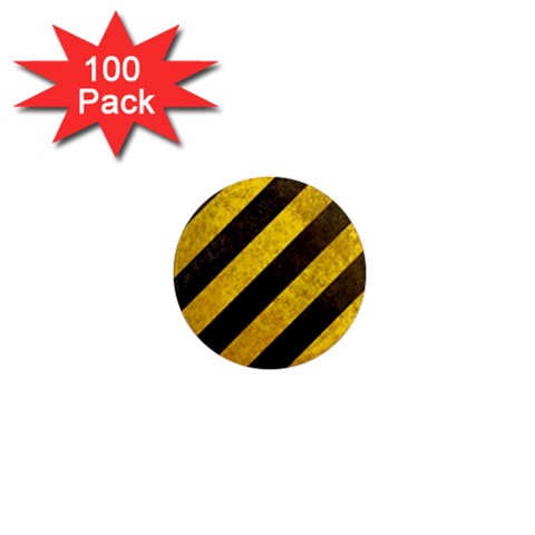 Black And Yellow Caution 1  Mini Magnet (100 pack)  from ArtsNow.com Front