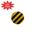 Black And Yellow Caution 1  Mini Magnet (100 pack) 