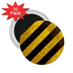 Black And Yellow Caution 2.25  Magnet (10 pack)