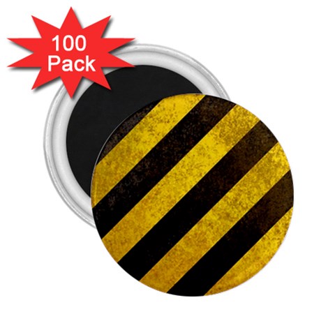 Black And Yellow Caution 2.25  Magnet (100 pack)  from ArtsNow.com Front