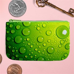 Green Water Drops Large Coin Purse from ArtsNow.com Front