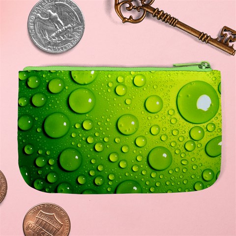 Green Water Drops Large Coin Purse from ArtsNow.com Back