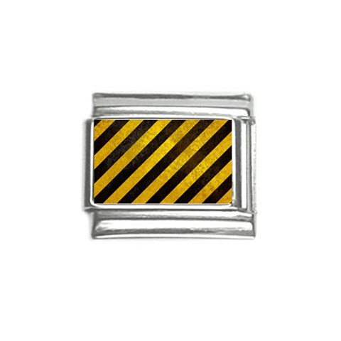 Black And Yellow Caution Italian Charm (9mm) from ArtsNow.com Front