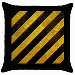 Black And Yellow Caution Throw Pillow Case (Black)