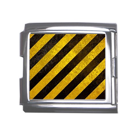 Black And Yellow Caution Mega Link Italian Charm (18mm) from ArtsNow.com Front