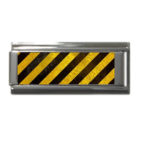 Black And Yellow Caution Superlink Italian Charm (9mm) from ArtsNow.com Front