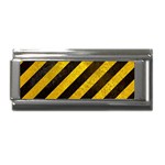 Black And Yellow Caution Superlink Italian Charm (9mm)