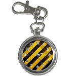 Black And Yellow Caution Key Chain Watch