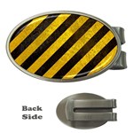 Black And Yellow Caution Money Clip (Oval)