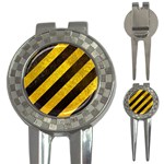 Black And Yellow Caution 3-in-1 Golf Divot