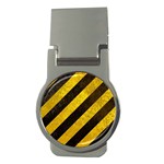 Black And Yellow Caution Money Clip (Round)