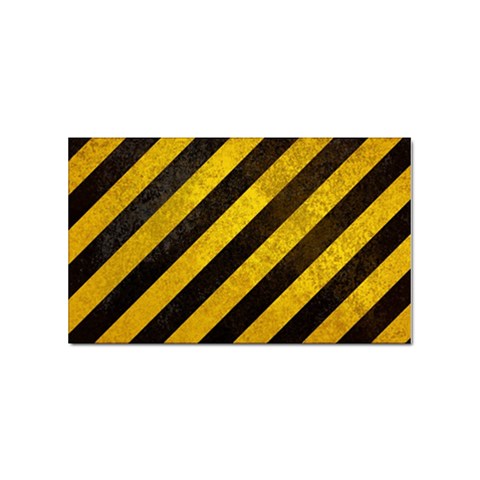 Black And Yellow Caution Sticker (Rectangular) from ArtsNow.com Front