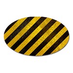 Black And Yellow Caution Magnet (Oval)