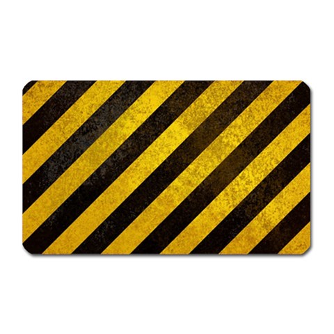 Black And Yellow Caution Magnet (Rectangular) from ArtsNow.com Front