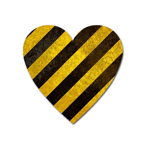 Black And Yellow Caution Magnet (Heart) from ArtsNow.com Front