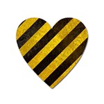 Black And Yellow Caution Magnet (Heart)