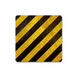 Black And Yellow Caution Magnet (Square)