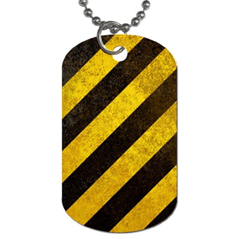 Black And Yellow Caution Dog Tag (One Side) from ArtsNow.com Front