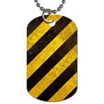 Black And Yellow Caution Dog Tag (One Side)