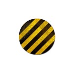 Black And Yellow Caution Golf Ball Marker