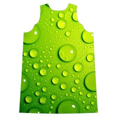 Green Water Drops Shoulder Cutout Velvet One Piece from ArtsNow.com Back