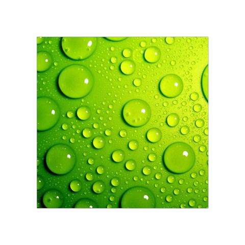 Green Water Drops Square Tapestry (Small) from ArtsNow.com Front