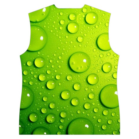 Green Water Drops Women s Button Up Vest from ArtsNow.com Back