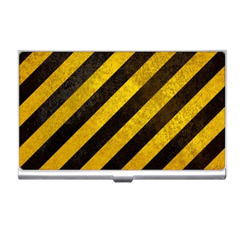 Black And Yellow Caution Business Card Holder from ArtsNow.com Front