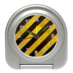 Black And Yellow Caution Travel Alarm Clock