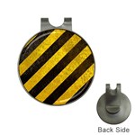 Black And Yellow Caution Golf Ball Marker Hat Clip