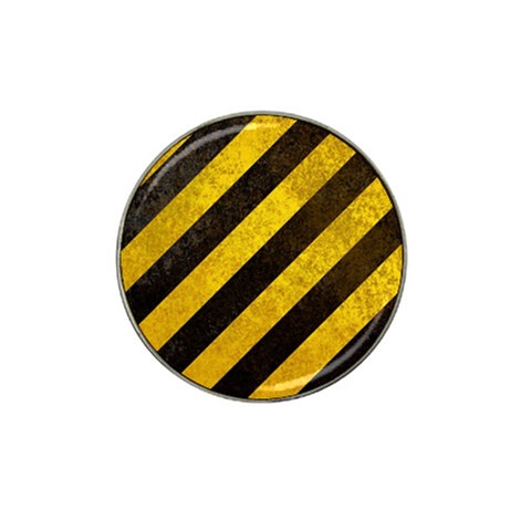 Black And Yellow Caution Hat Clip Ball Marker from ArtsNow.com Front